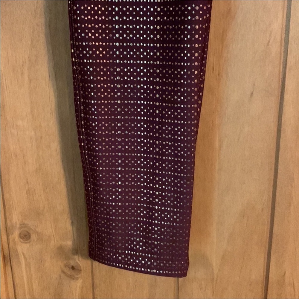 Spanx 7/8 leggings Metallic mist - wine and rose gold Size Small - Picture 8 of 12